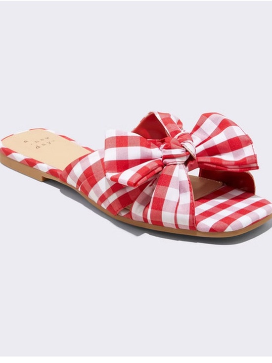 a new day Shoes - Target A New Day Women's Scarlet Red
Gingham Bow Flat Sandals Size 8 Shoes